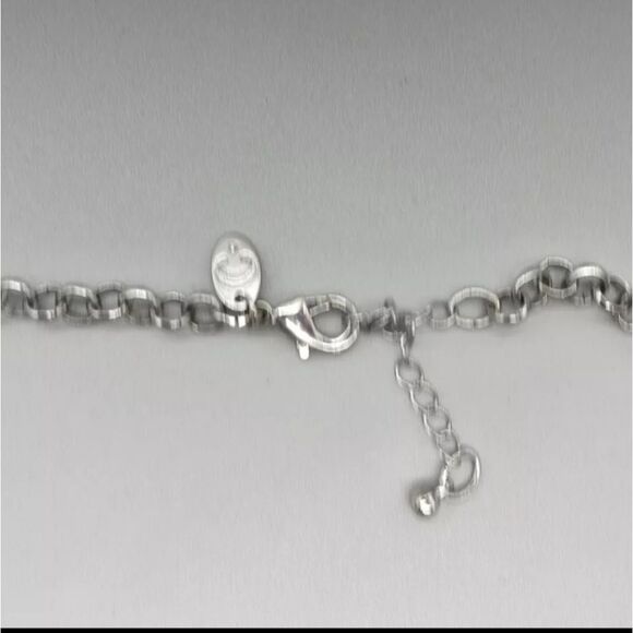 Charming Charlie Necklace Statement Bib Gray Oval Bead Pendants 20" NWOT - Picture 9 of 10